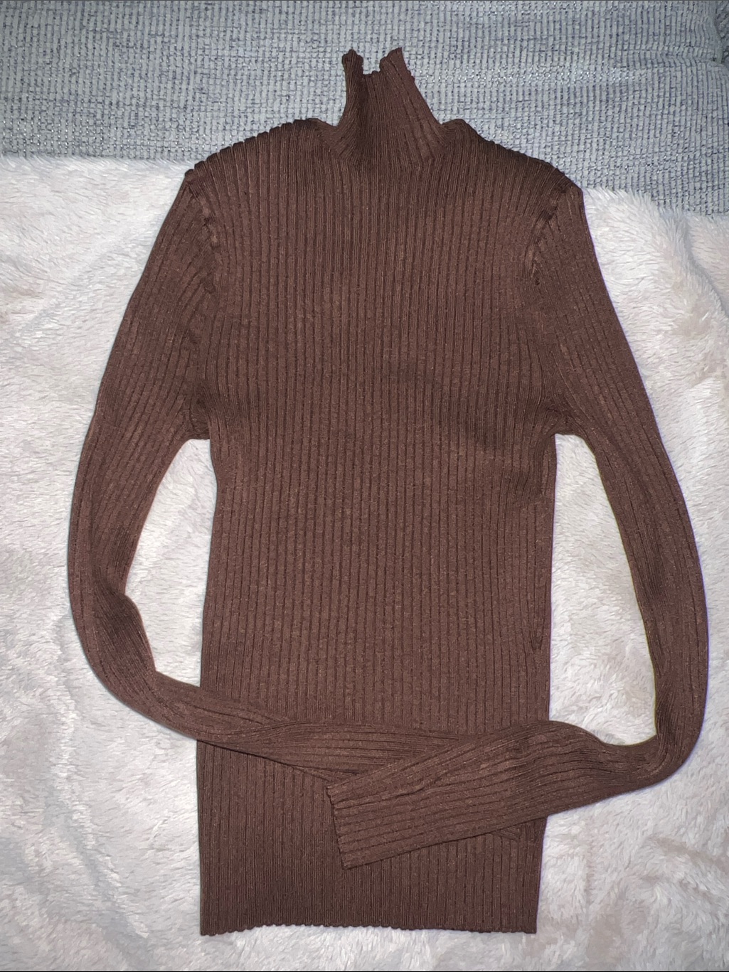 Zara Brown Ribbed Turtleneck Sweater — image 2 of 6